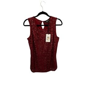 DKNY Red Sequin Tank Top